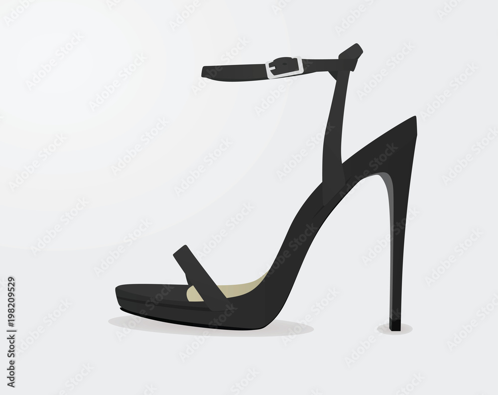 Grey sandal. vector illustration Grey sandal. vector illustration