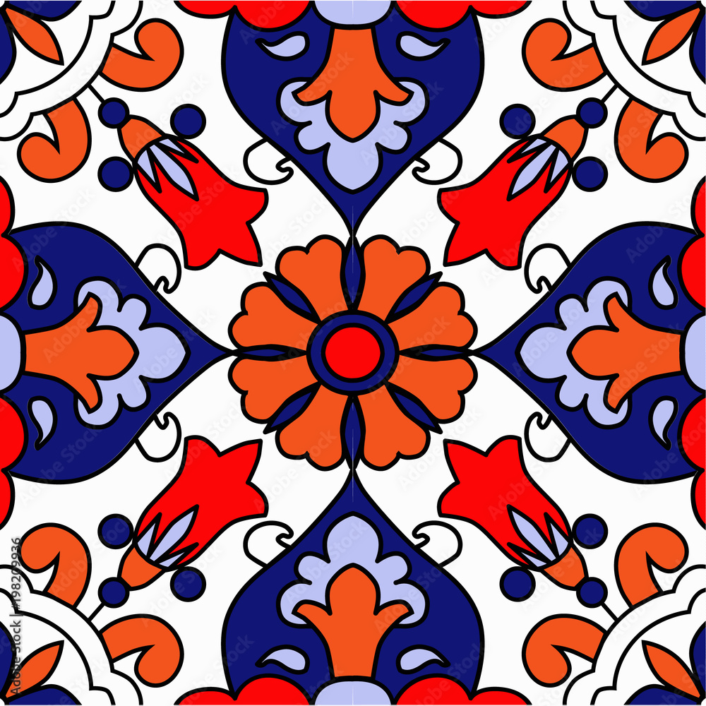 pattern vector ornament element graphic illustration mosaic, art  flower decoration floral