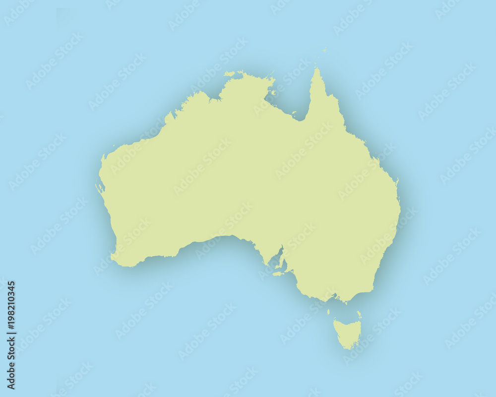 Karte von Australien mit Schatten Karte von Australien mit Schatten