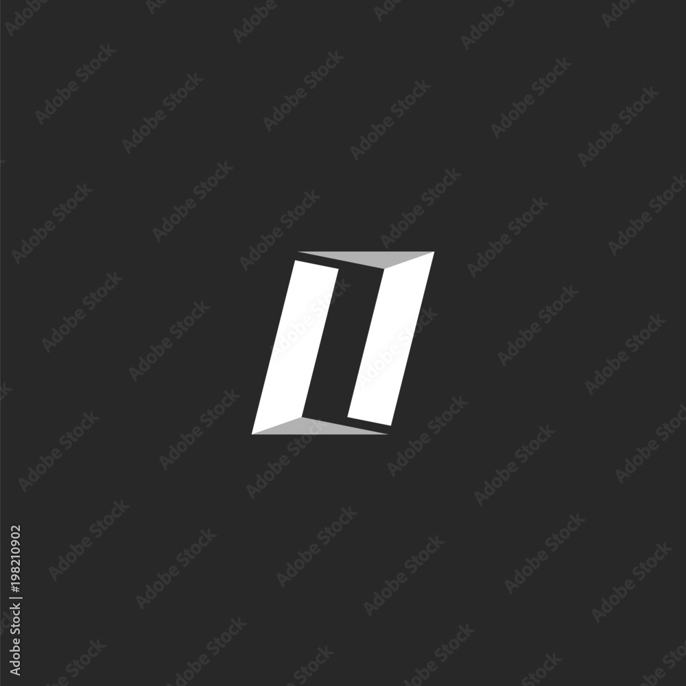 Letter O logo or combination two letters LL, construction open door emblem Letter O logo or combination two letters LL, construction open door emblem