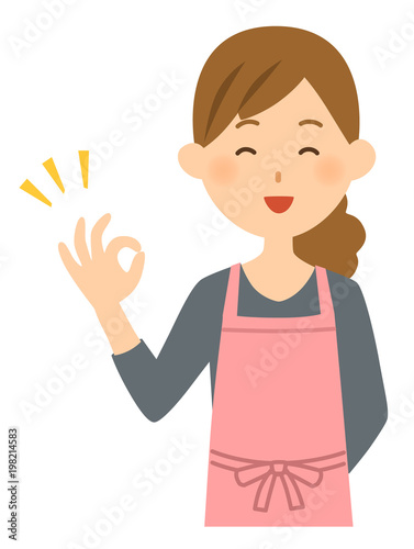 OKサインをする女性