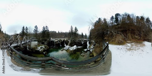VR 360 winter waterfall in austria