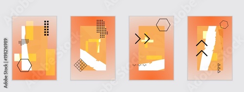 Set of artistic abstract universal card templates