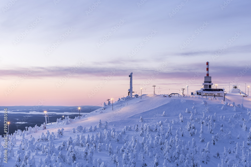 Fototapeta premium Ruka ski resort in Finland