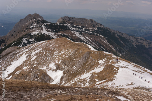 View of the Giewont peak in the Western Tatras. Poland. photo