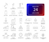 Line icons set. Industry pack. Vector Illustration	