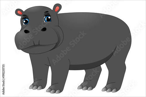 Cute cartoon hippo © Tatiana