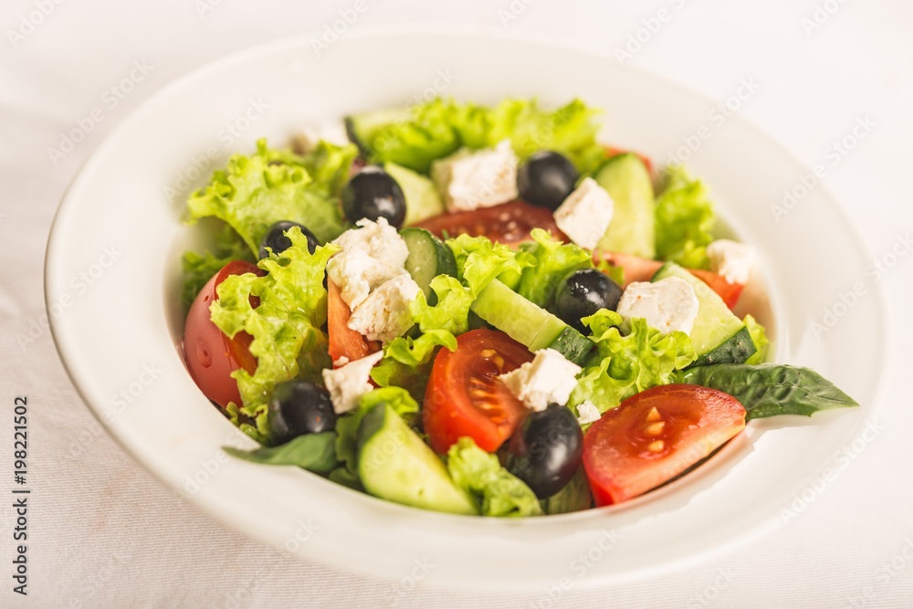 Fresh spring salad with vegetable