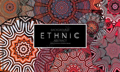 Ethnic banners template with floral Mandala ornament.