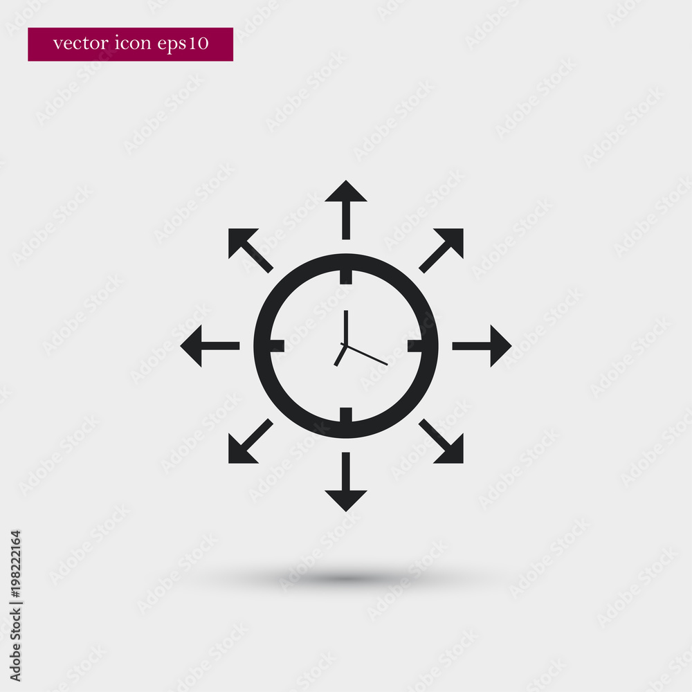 Clock icon. Simple time management element illustration. Office symbol design from business collection. Can be used in web and mobile. Clock icon. Simple time management element illustration. Office symbol design from business collection. Can be used in web and mobile.