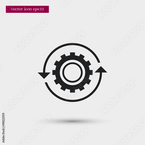 Gear icon. Simple process element illustration. Office symbol design from business collection. Can be used in web and mobile.