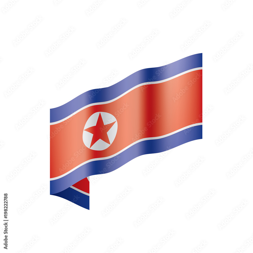 Fototapeta premium North Korea flag, vector illustration