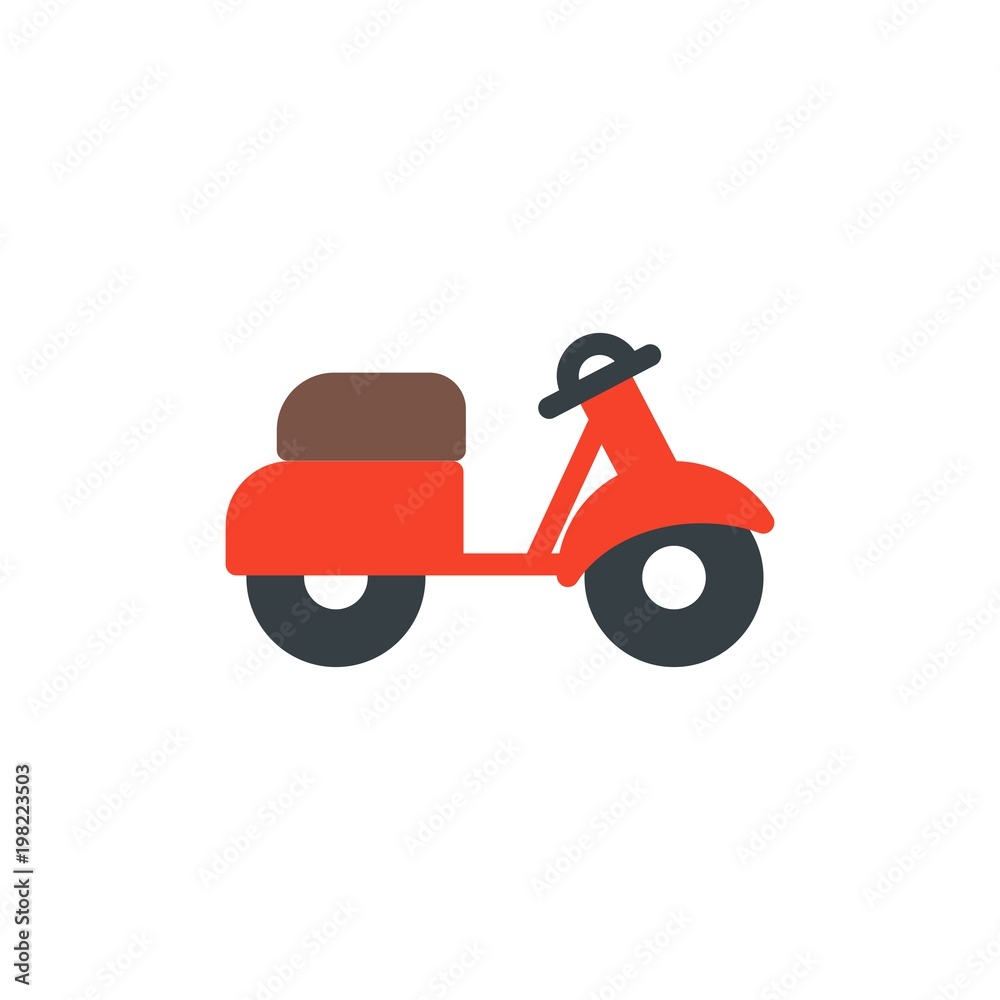 motorbike, bike flat vector icon. Modern simple isolated sign. Pixel perfect vector  illustration for logo, website, mobile app and other designs