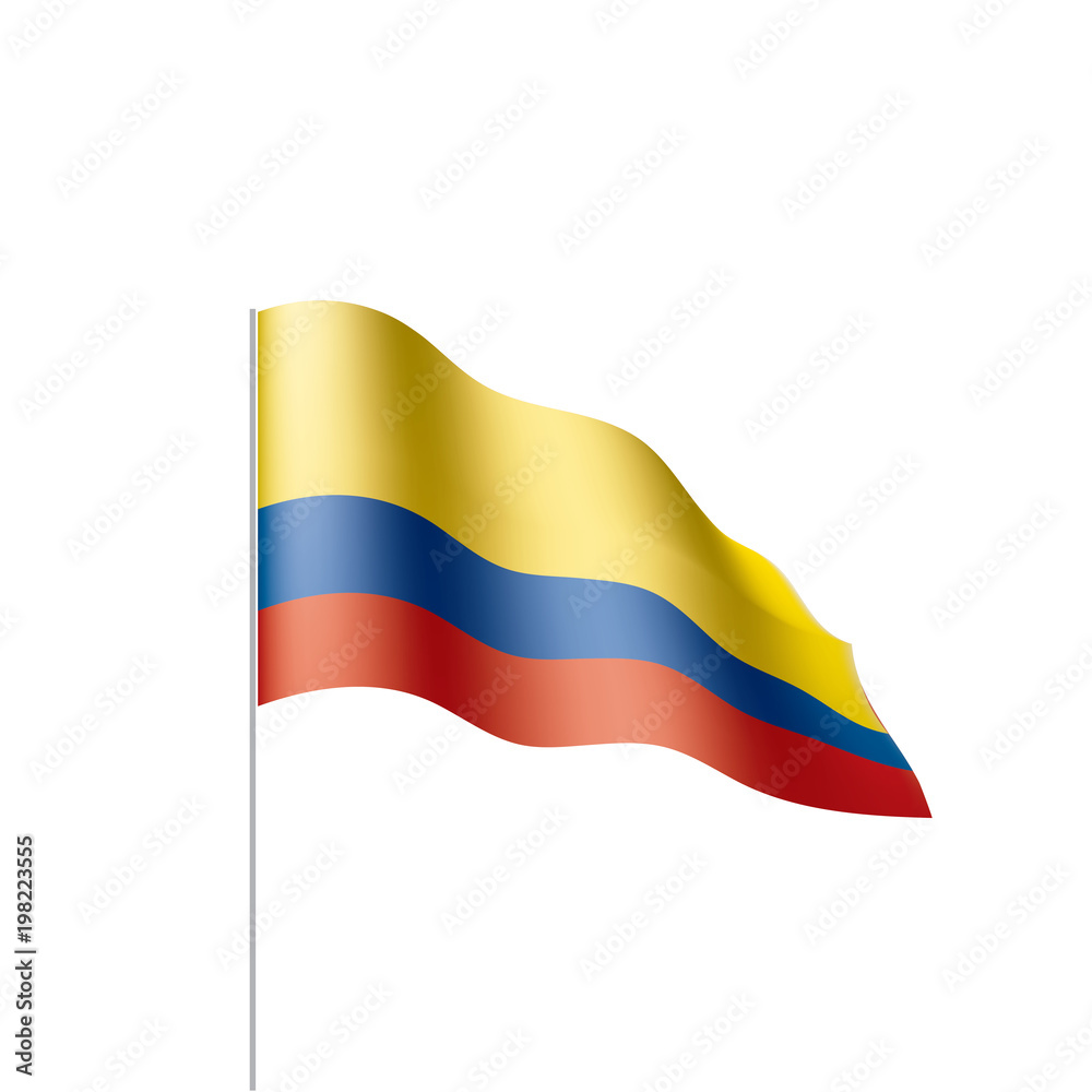 Naklejka premium Colombia flag, vector illustration