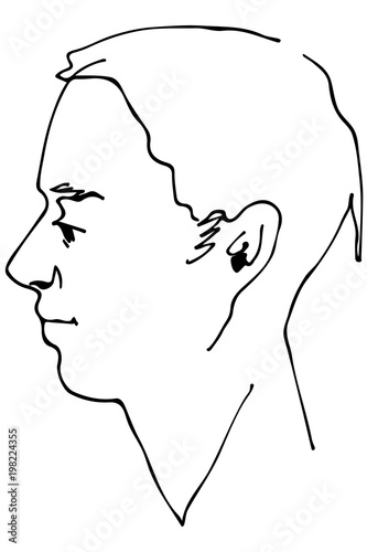  vector sketch of a beautiful man profile