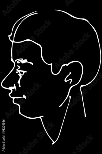 vector sketch of a beautiful man profile