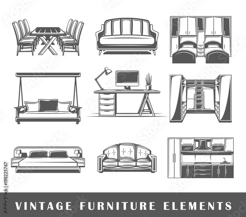 Set of elements of the furniture
