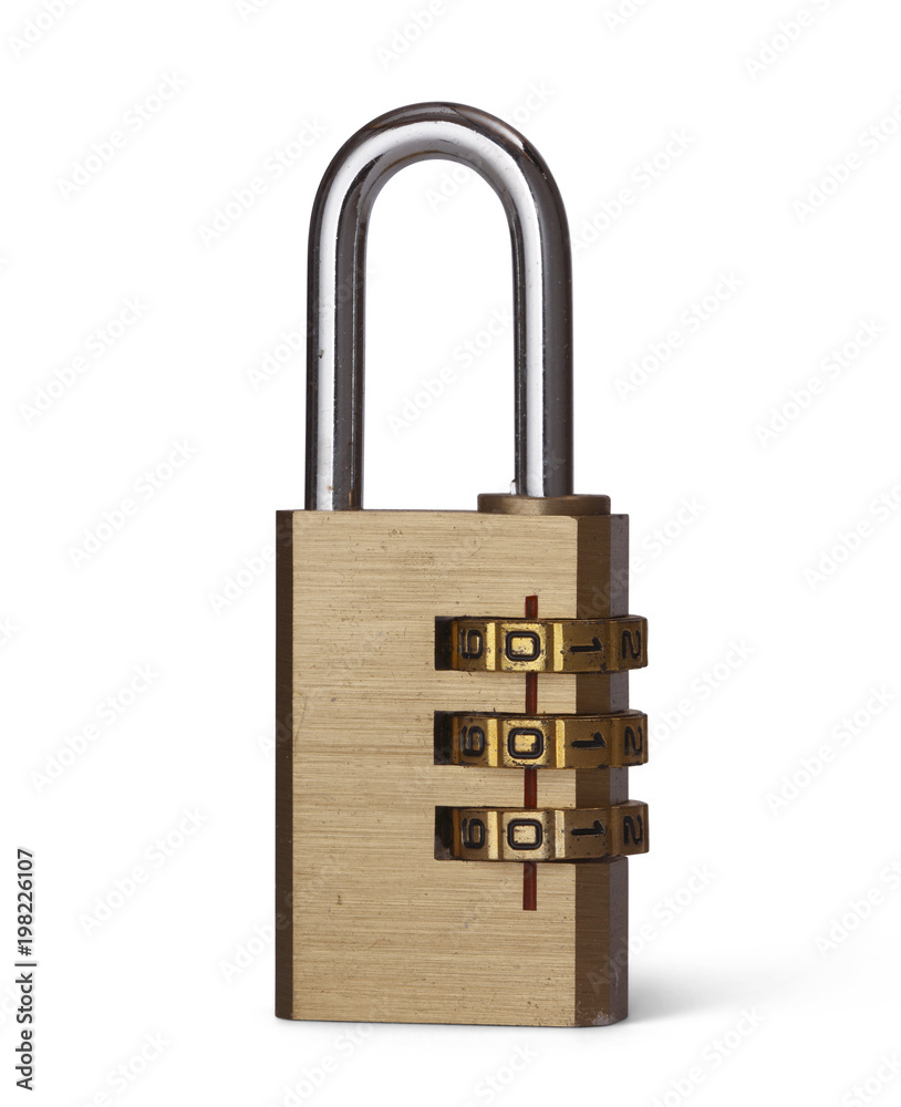 Combination padlock isolated with clipping path Combination padlock isolated with clipping path