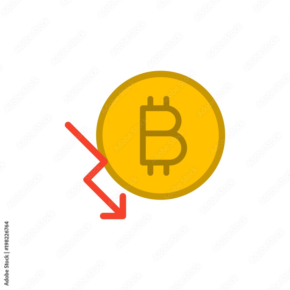 bitcoin chart decrease flat vector icon. Modern simple isolated sign. Pixel perfect vector illustration for logo, website, mobile app and other designs bitcoin chart decrease flat vector icon. Modern simple isolated sign. Pixel perfect vector illustration for logo, website, mobile app and other designs