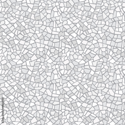 Light gray abstract mosaic seamless pattern. Vector background. Endless texture. Ceramic tile fragments.
