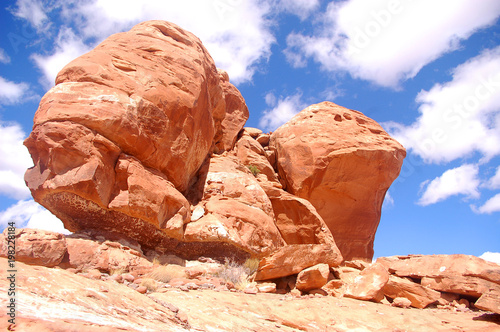 Photography Vista of red rock sandstone formation and sky in Bears Ears Wilderness of Southe