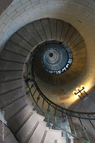 Stairs of lighthouse Eckmuhl on Penmarch in Brittany