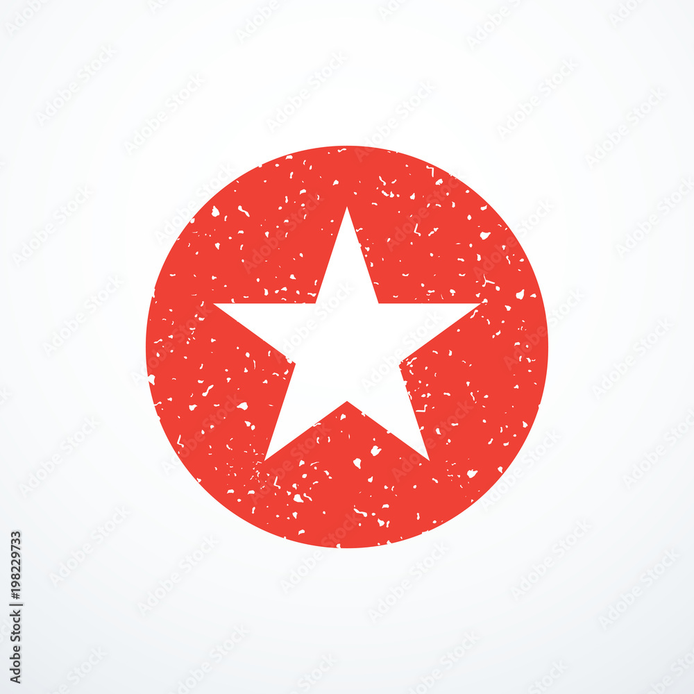 Vector grunge red star icon Vector grunge red star icon