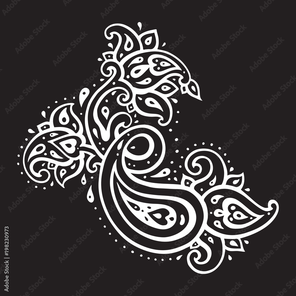 Paisley background. Hand Drawn ornament. Vector illustration Paisley background. Hand Drawn ornament. Vector illustration