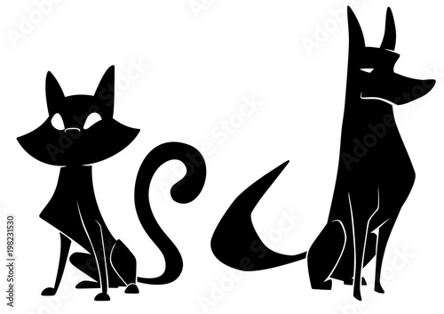 Cat And Dog Silhouettes