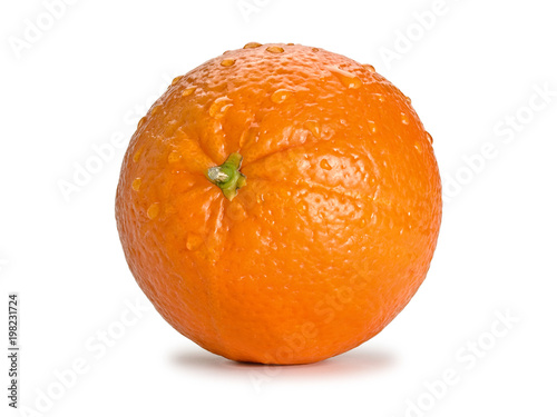 Orange fruit under water drops, close-up