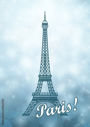 Fototapeta Naklejka Na Ścianę i Meble -  Eiffel tower isolated vector illustration