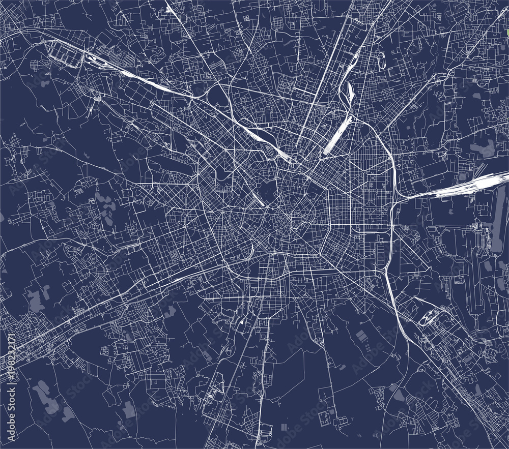 Fototapeta vector map of the city of Milan, capital of Lombardy, Italy