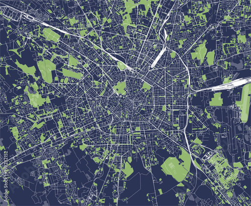 vector map of the city of Milan, capital of Lombardy, Italy photo