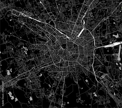 Valokuva vector map of the city of Milan, capital of Lombardy, Italy