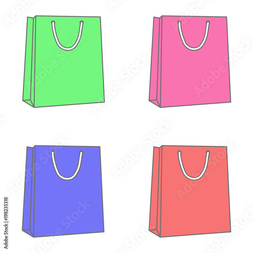 set of bag on white background