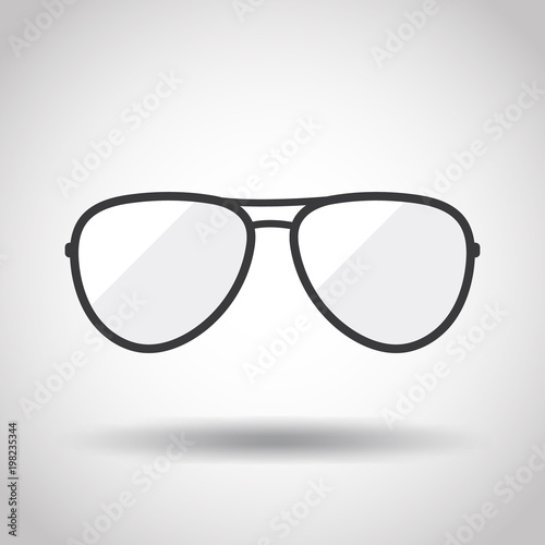 Image of glasses on a gray background. Linear design