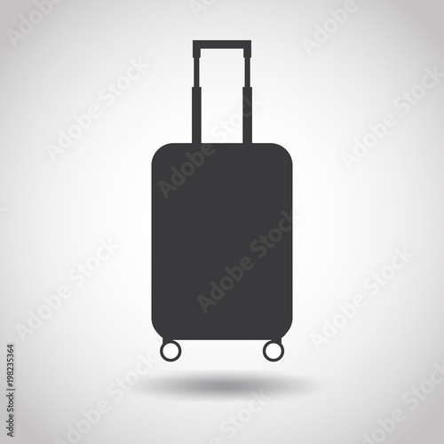 Image of a suitcase on a gray background. Linear design