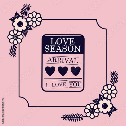 love season floral seal card design