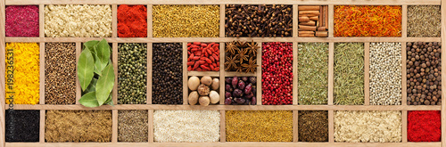 background of various spice...