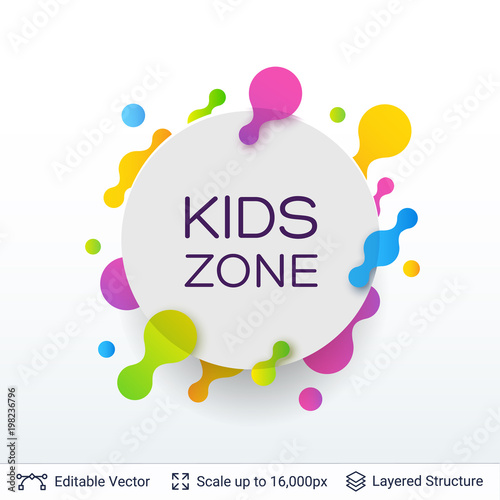 White badge Kids Zone sticker.