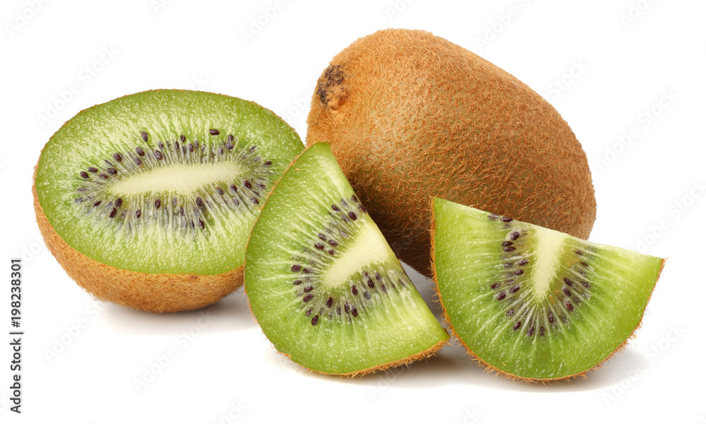 Slices kiwi fruit isolated on white background Slices kiwi fruit isolated on white background