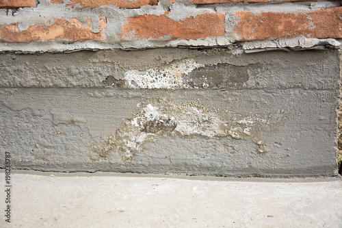 saltpeter on foundation, heavy damage