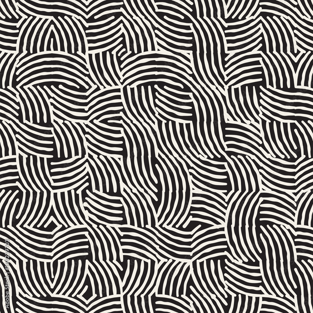 Hand drawn striped seamless pattern with brushstrokes tiling. Abstract freehand texture for print