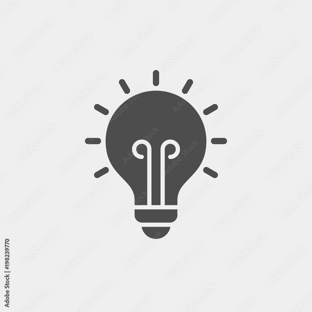 Bulb flat vector icon. Idea flat vector icon Bulb flat vector icon. Idea flat vector icon