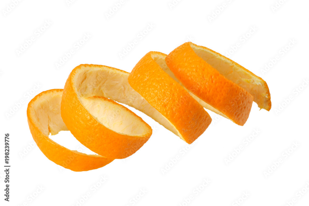 fresh orange peel isolated on white background fresh orange peel isolated on white background