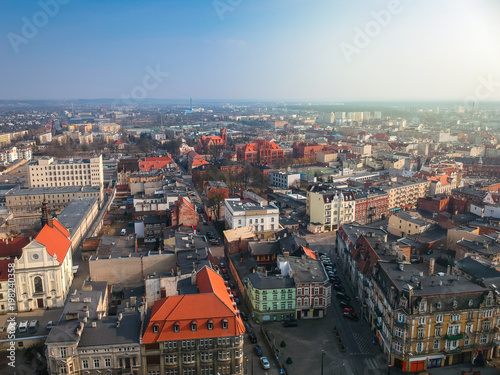 Aerial view of Grudziadz city in Poland