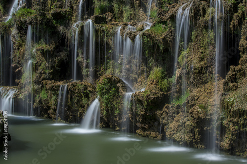 Artificial waterfall in Emirgan park Istanbul Turkey