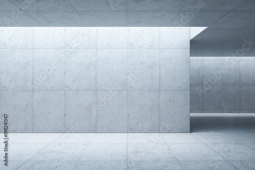 blank concrete space interior, 3d rendering