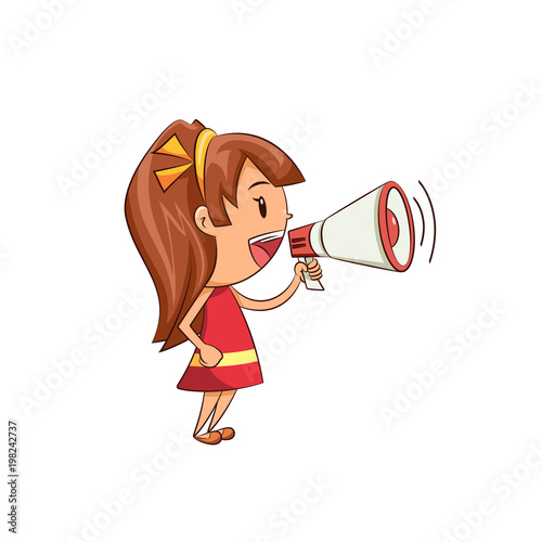 Girl talking megaphone