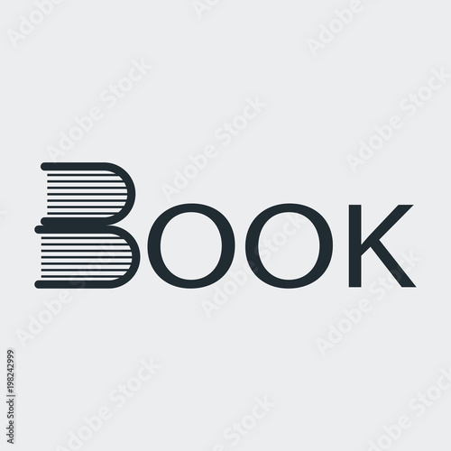 Logotipo BOOK con libros en fondo gris